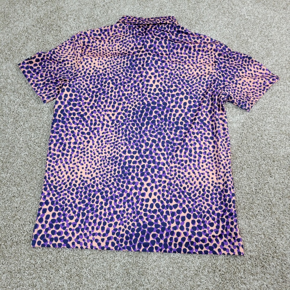 Byrdgang Mens Medium Multicolor Animal Print Performance Stretch Golf‎ Polo SS - Picture 3 of 6